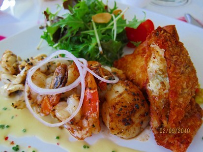 Warm seafood salad