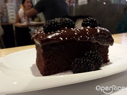 Hot Chocolate Cake with wild berries