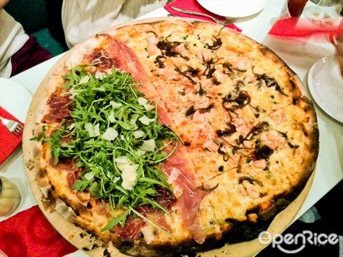 XXL 21-inch Pizza - $50 (Half Prosciutto Crudo Di Parma & Half Salmone)