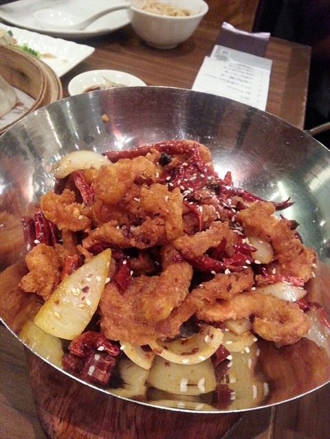 deep fried diced chicken with chili