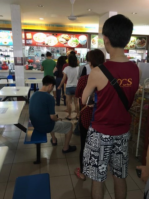 long queue at 10.45am on saturda