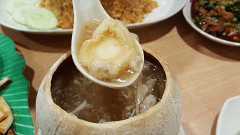 Fish Maw Crab Meat Abalone Soup in Coconut