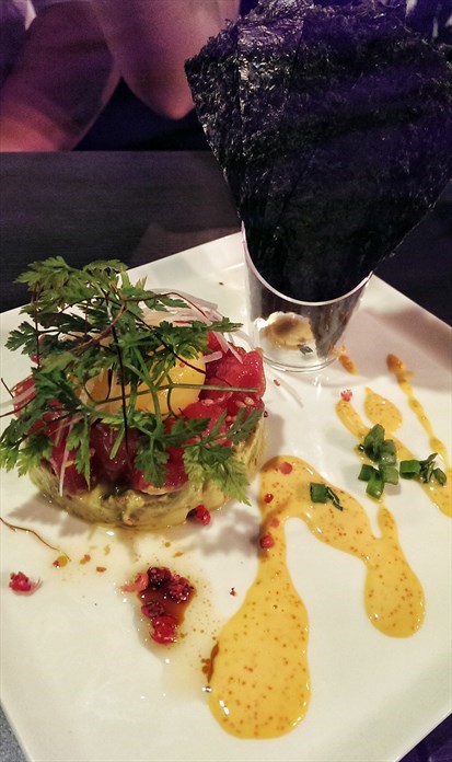 Tuna Sashimi and Avocado Salad Asian Style