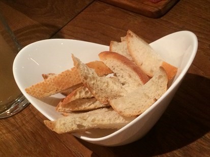 Serving of warm bread.